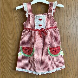 Youngland Red & White Gingham Toddler Watermelon‎ Dress 24M